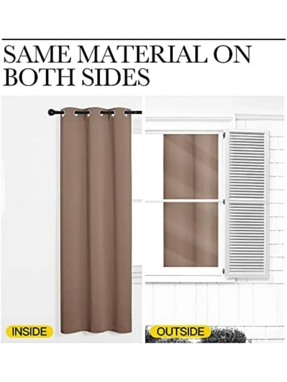 Blackout Window Curtains Set of 2, 34x72 Inch, Energy Efficient, Darkening
